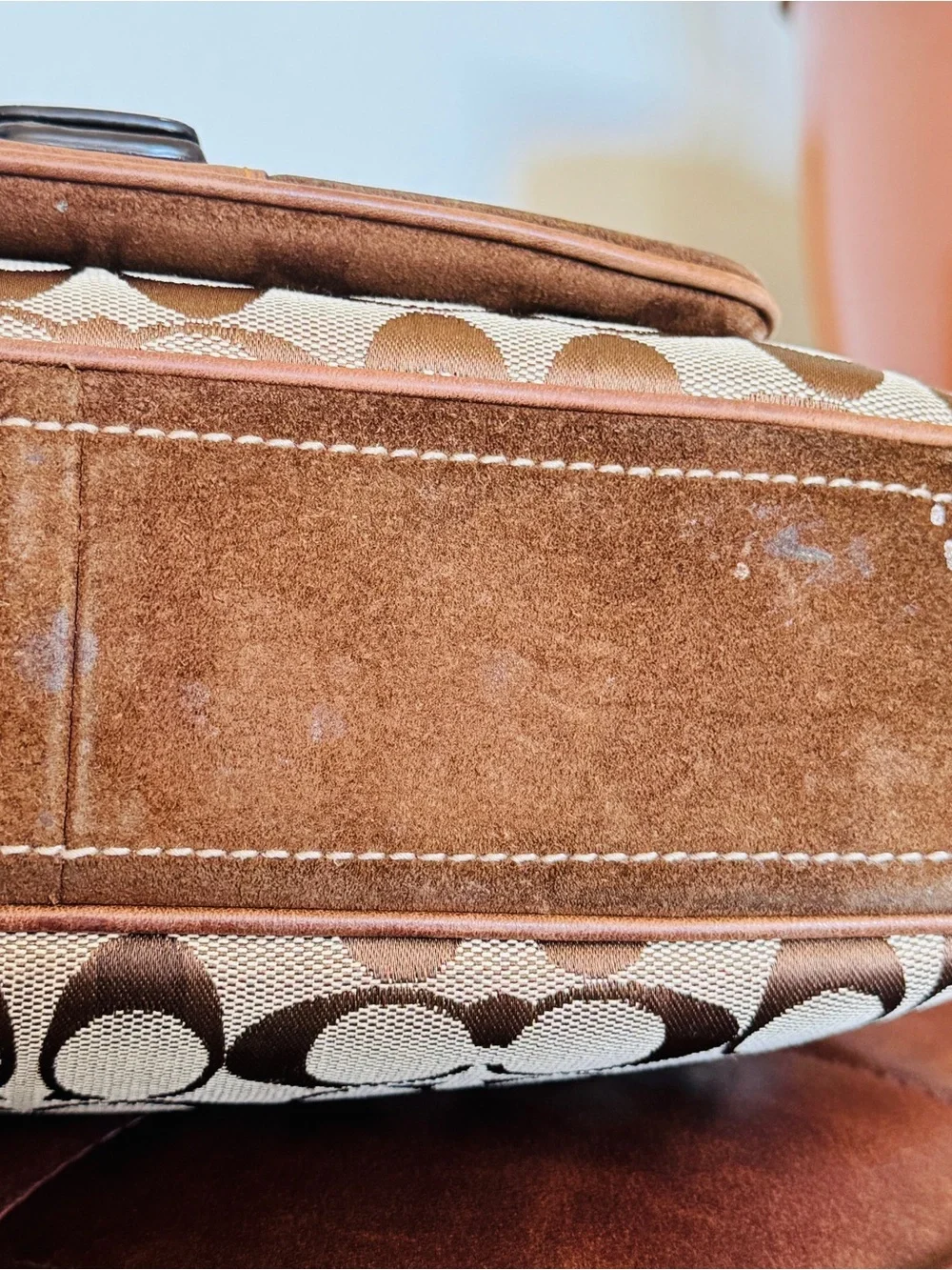 👜 Coach Special Edition Fall 2004 Signature Jacquard Suede Leather Shoulder Bag - Picture 14 of 15